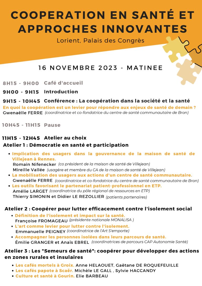 ETP Journée "Coopération en santé et approches innovantes" Cap